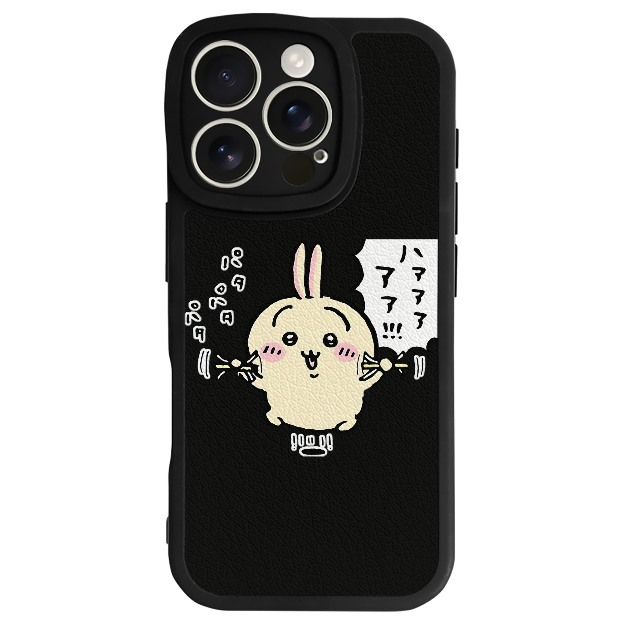 （画像用） ちいかわ うさぎ Chii-kawa usagi 【iPhone 16シリーズ対応】シリコンスマホケース（レザー調） 材質：シリコン